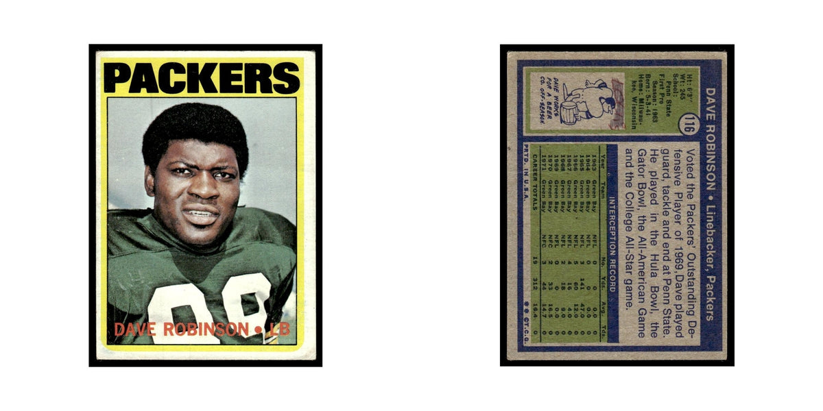1972 Topps (Damaged) Dave Robinson Packers #116
