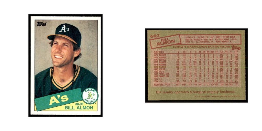 1985 Topps Bill Almon Baseball Cards #607