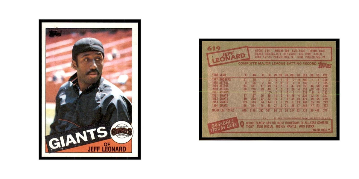 1985 Topps Jeff Leonard Baseball Cards #619