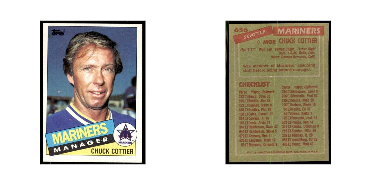 1985 Topps Chuck Cottier Baseball Cards #656
