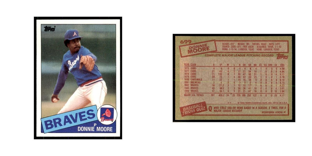 1985 Topps Donnie Moore Baseball Cards #699