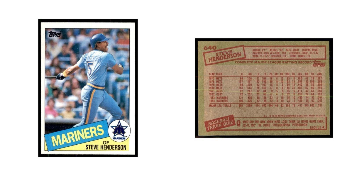1985 Topps Steve Henderson Baseball Cards #640