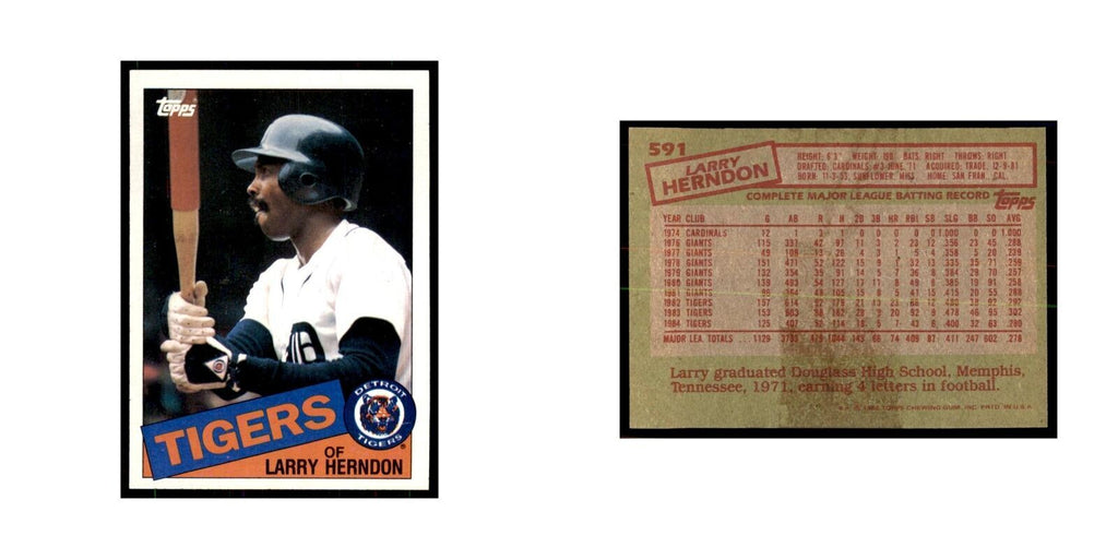 1985 Topps Larry Herndon Baseball Cards #591