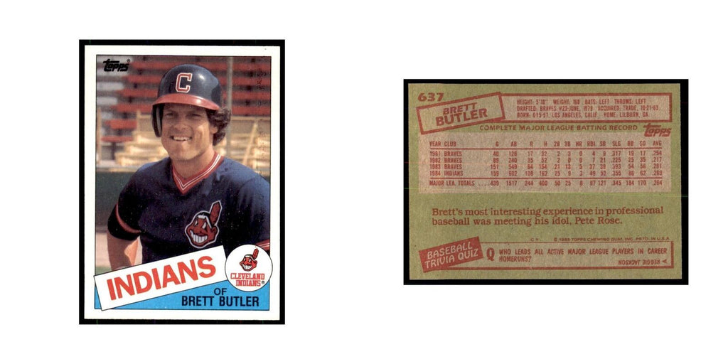 1985 Topps Brett Butler Baseball Cards #637