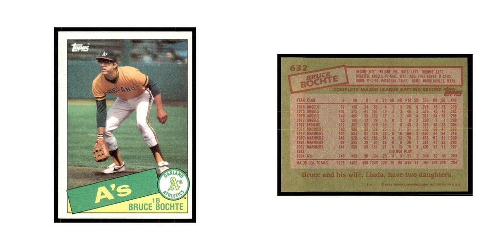 1985 Topps Bruce Bochte Baseball Cards #632