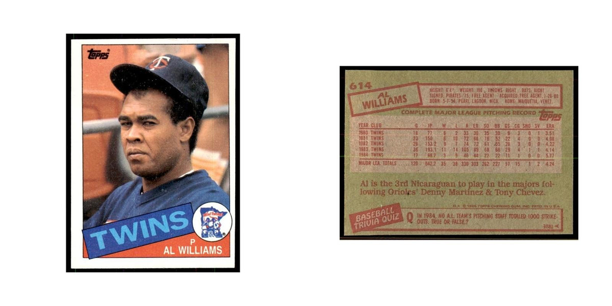 1985 Topps Al Williams Baseball Cards #614