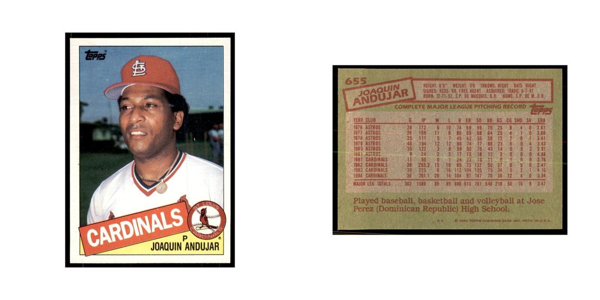 1985 Topps Joaquin Andujar Baseball Cards #655