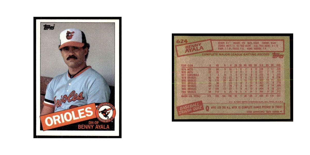 1985 Topps Benny Ayala Baseball Cards #624
