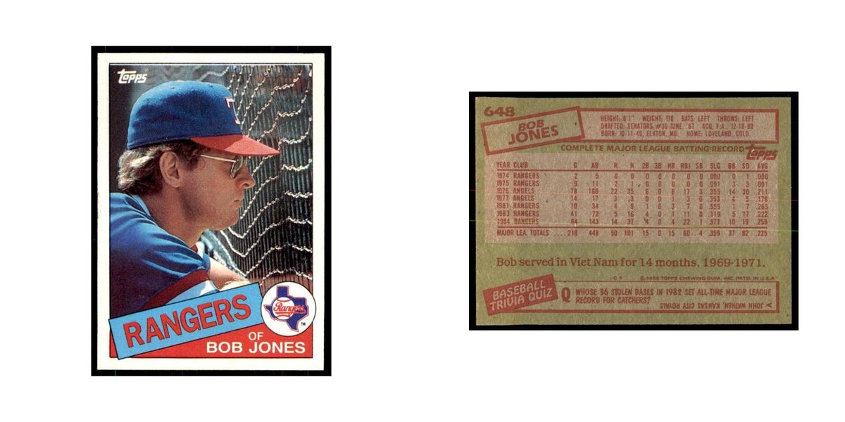 1985 Topps Bob Jones Baseball Cards #648