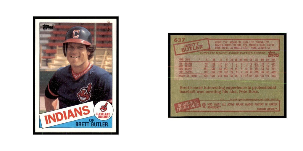 1985 Topps Brett Butler Baseball Cards #637