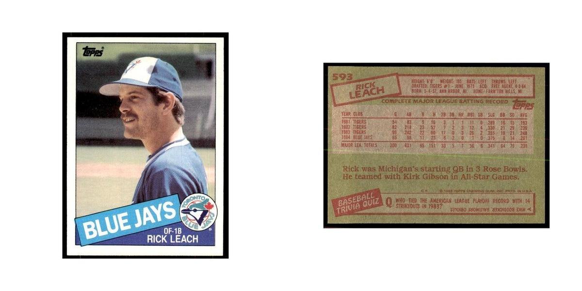 1985 Topps Rick Leach Baseball Cards #593