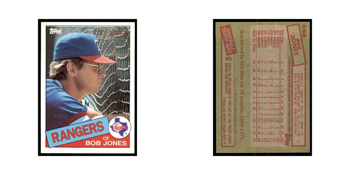 1985 Topps Bob Jones Baseball Cards #648