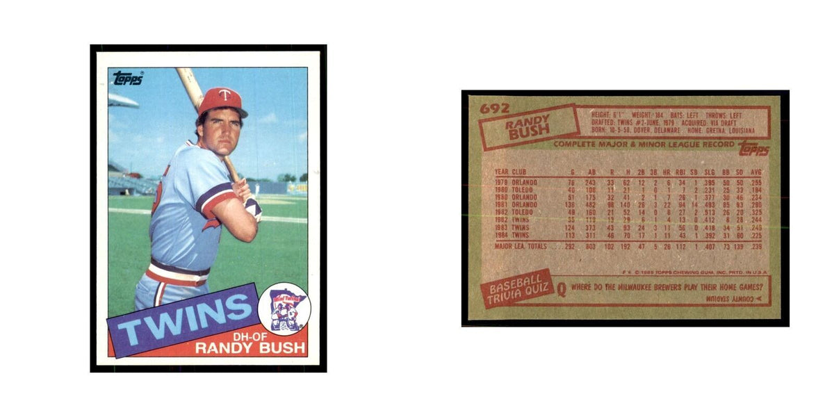 1985 Topps Randy Bush Baseball Cards #692