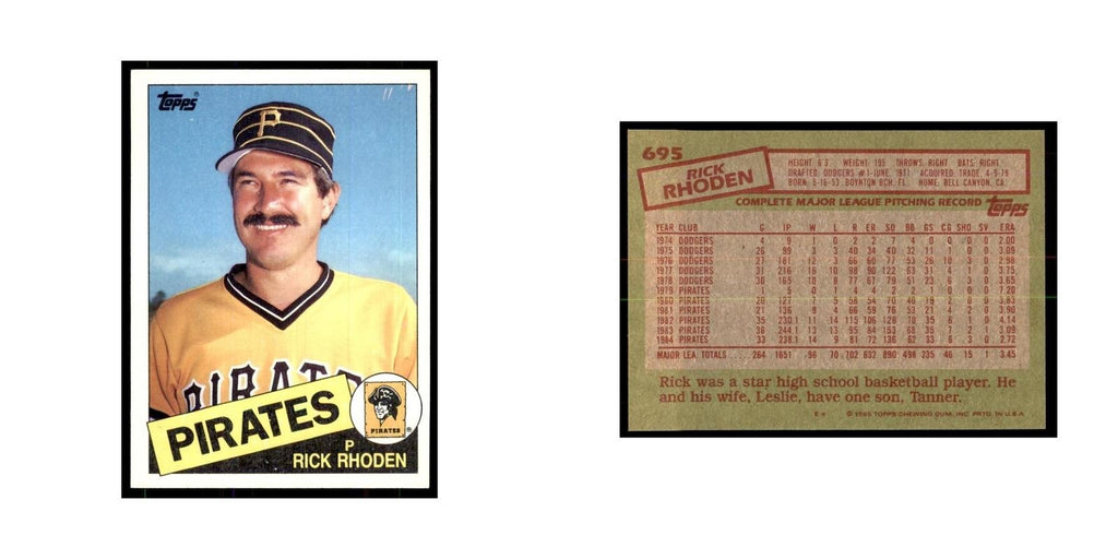 1985 Topps Rick Rhoden Baseball Cards #695