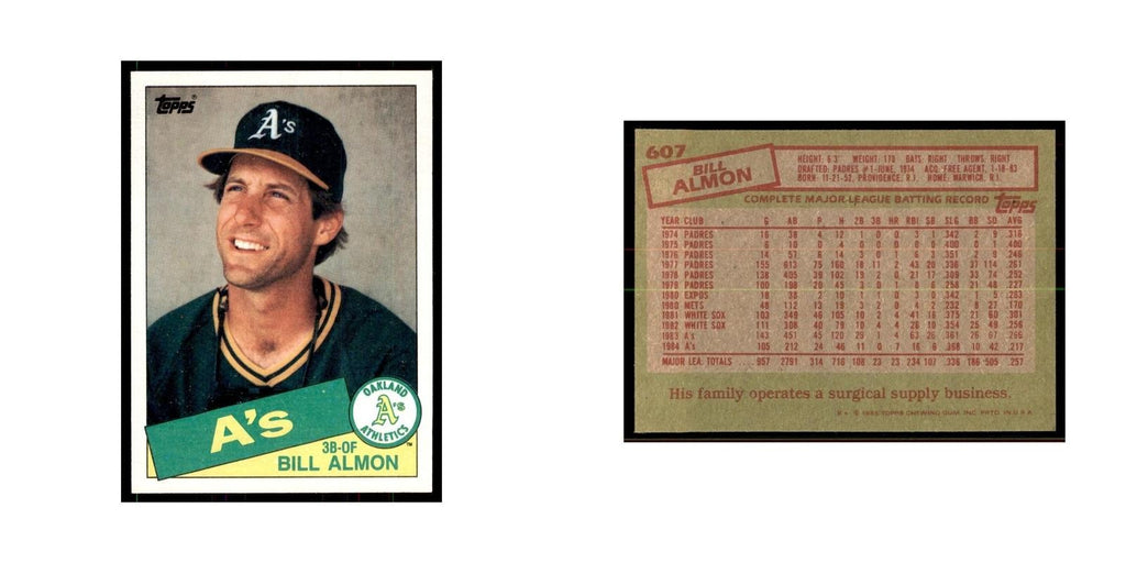 1985 Topps Bill Almon Baseball Cards #607