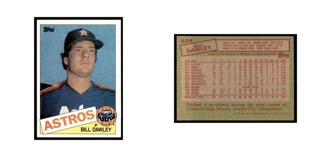 1985 Topps Bill Dawley Baseball Cards #634