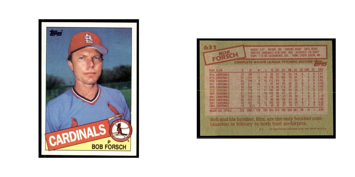 1985 Topps Bob Forsch Baseball Cards #631