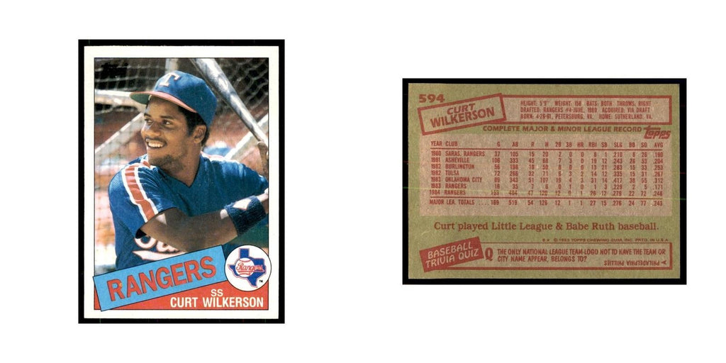 1985 Topps Curt Wilkerson Baseball Cards #594