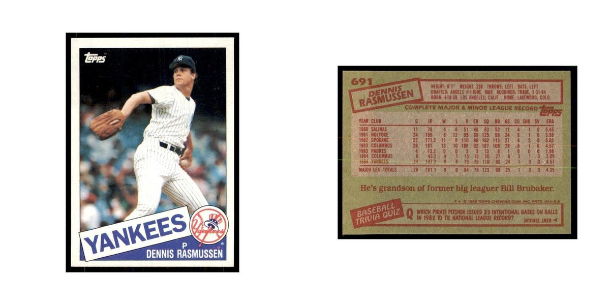 1985 Topps Dennis Rasmussen Baseball Cards #691