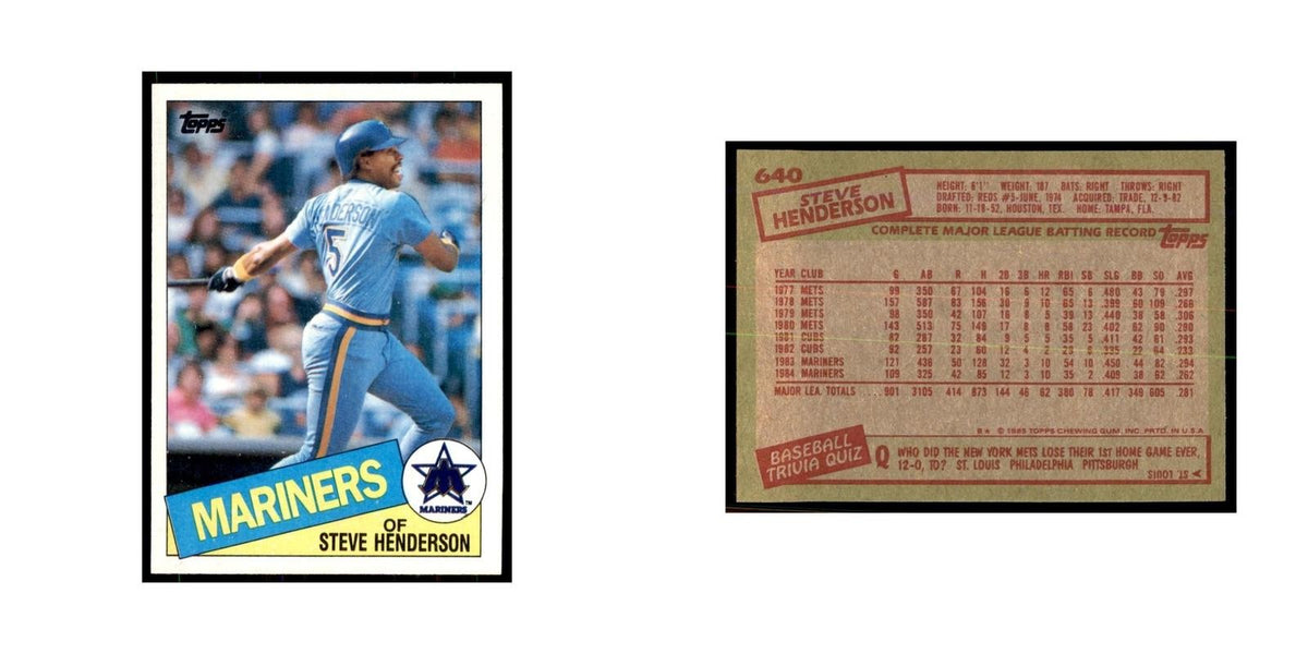 1985 Topps Steve Henderson Baseball Cards #640