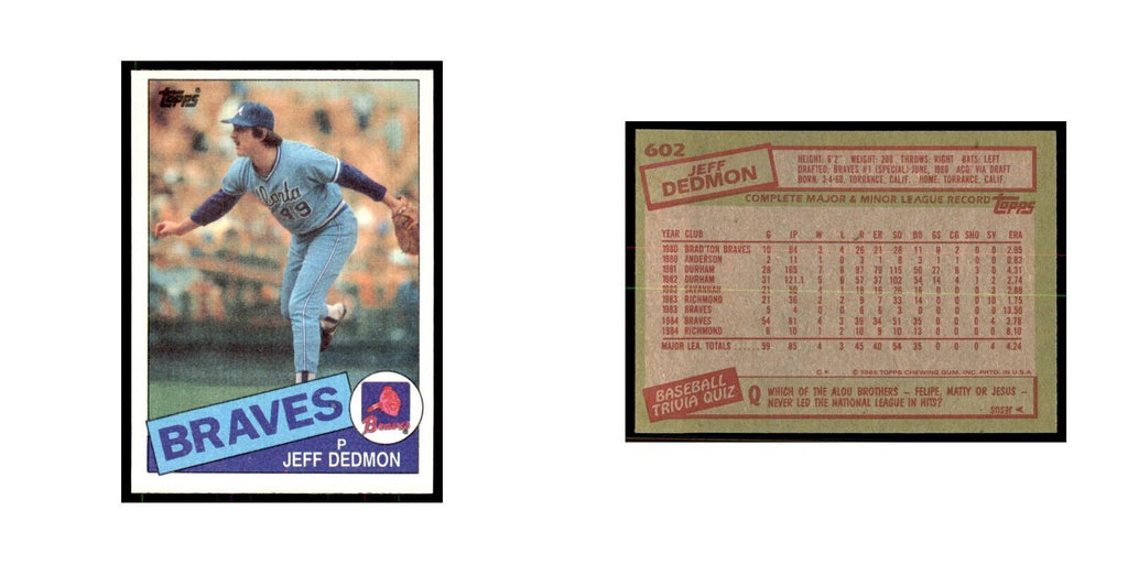 1985 Topps Jeff Dedmon Baseball Cards #602