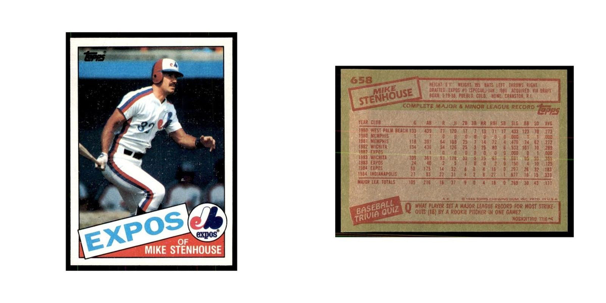 1985 Topps Mike Stenhouse Baseball Cards #658