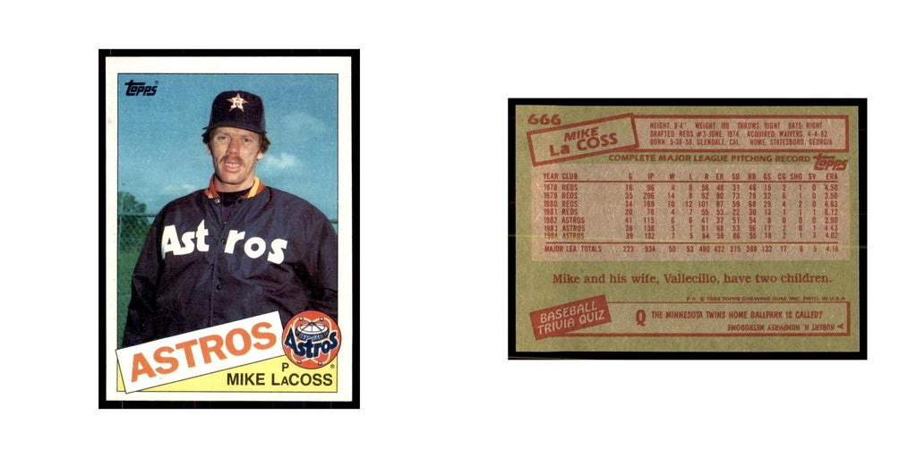 1985 Topps Mike LaCoss Baseball Cards #666
