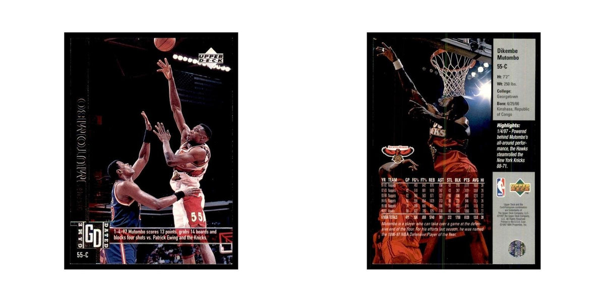 Dikembe Mutombo 1997 Upper Deck Game Dated Memorable Moments #4 Atlanta Hawks NM