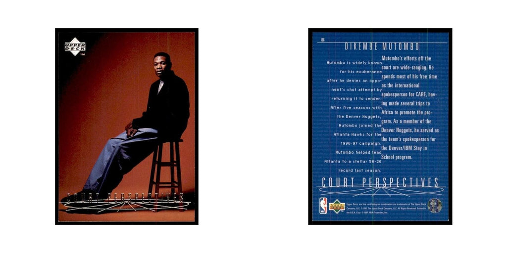 Dikembe Mutombo 1997 Upper Deck #166 Atlanta Hawks Basketball Card NM