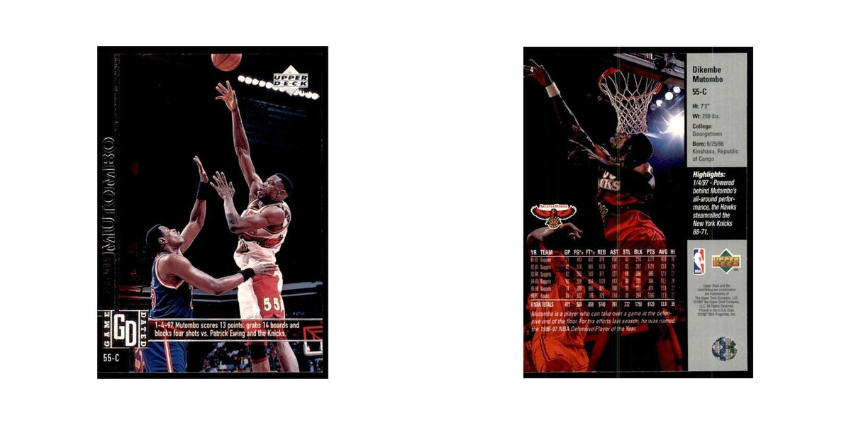 Dikembe Mutombo 1997 Upper Deck Game Dated Memorable Moments #4 Atlanta Hawks NM