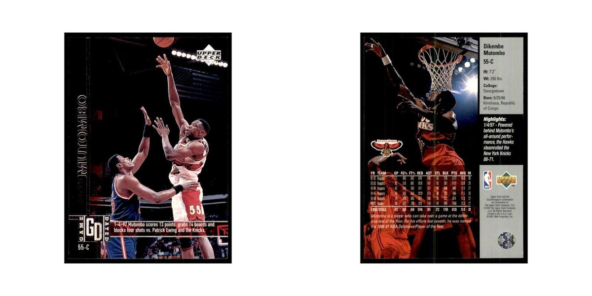 Dikembe Mutombo 1997 Upper Deck Game Dated Memorable Moments #4 Atlanta Hawks NM