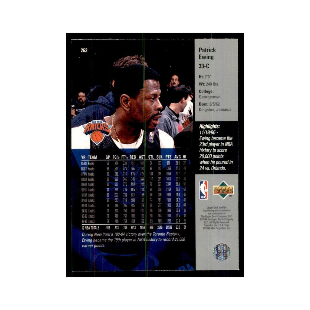 Patrick Ewing 1997 Upper Deck #262 New York Knicks Basketball Card NM