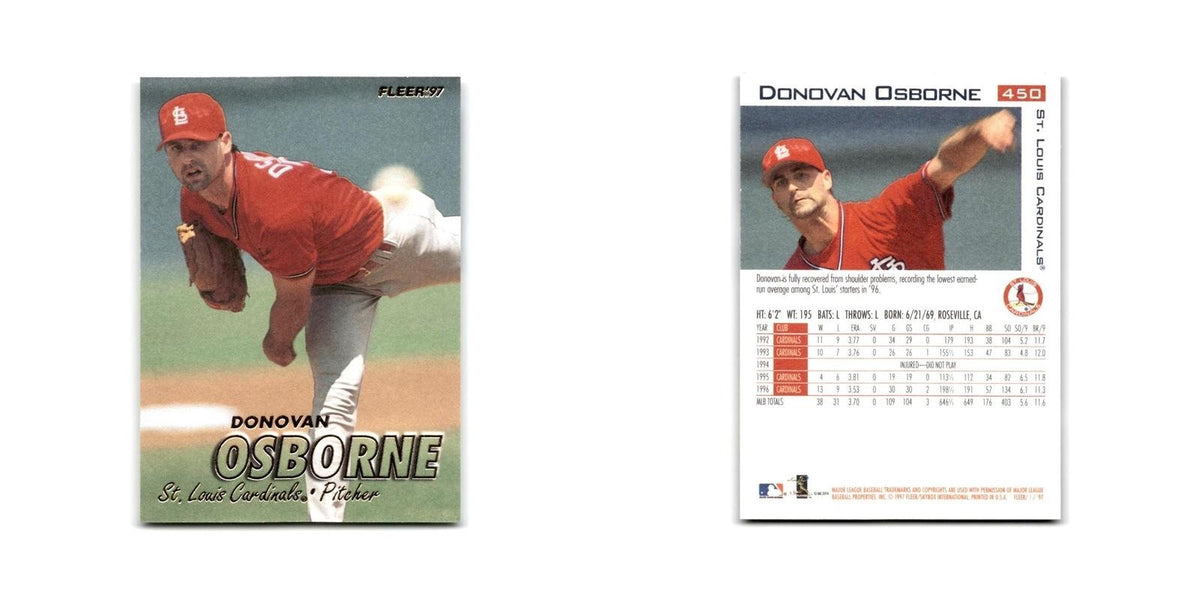 Donovan Osborne 1997 Fleer #450 St. Louis Cardinals Baseball Card NM