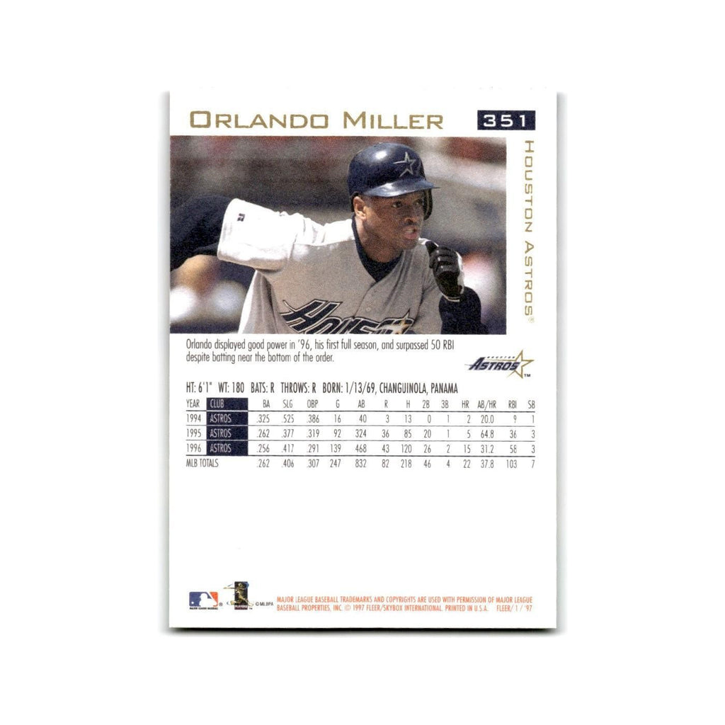 Orlando Miller 1997 Fleer #351 Houston Astros Baseball Card NM