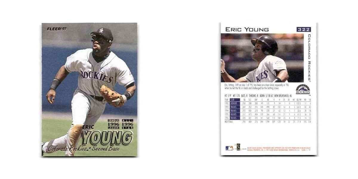 Eric Young 1997 Fleer #322 Colorado Rockies Baseball Card NM