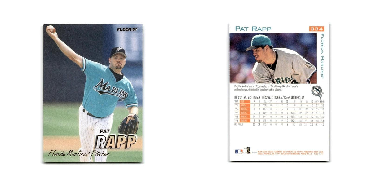 Pat Rapp 1997 Fleer #334 Florida Marlins Baseball Card NM