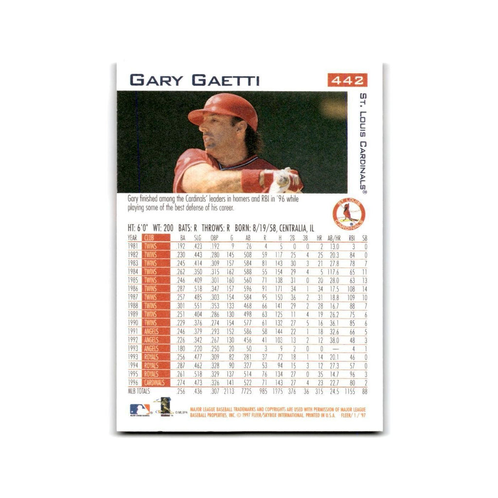 Gary Gaetti 1997 Fleer #442 St. Louis Cardinals Baseball Card NM
