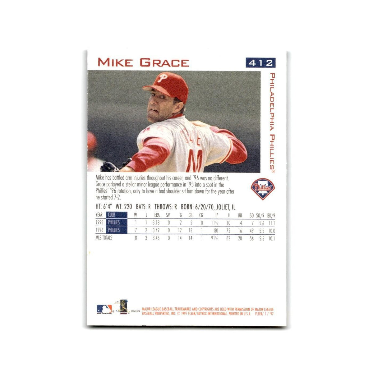 Mike Grace 1997 Fleer #412 Philadelphia Phillies Baseball Card NM