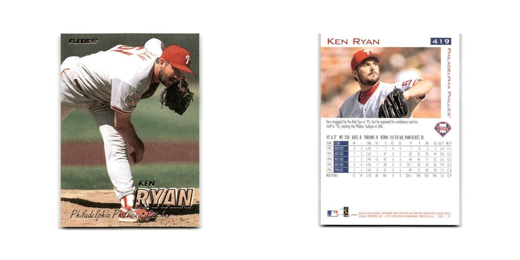 Ken Ryan 1997 Fleer #419 Philadelphia Phillies Baseball Card NM