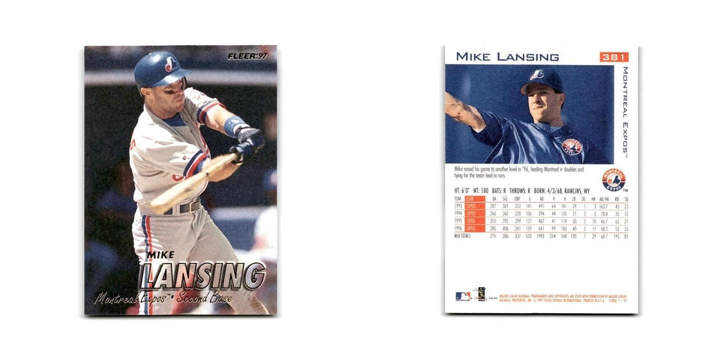 Mike Lansing 1997 Fleer #381 Montreal Expos Baseball Card NM