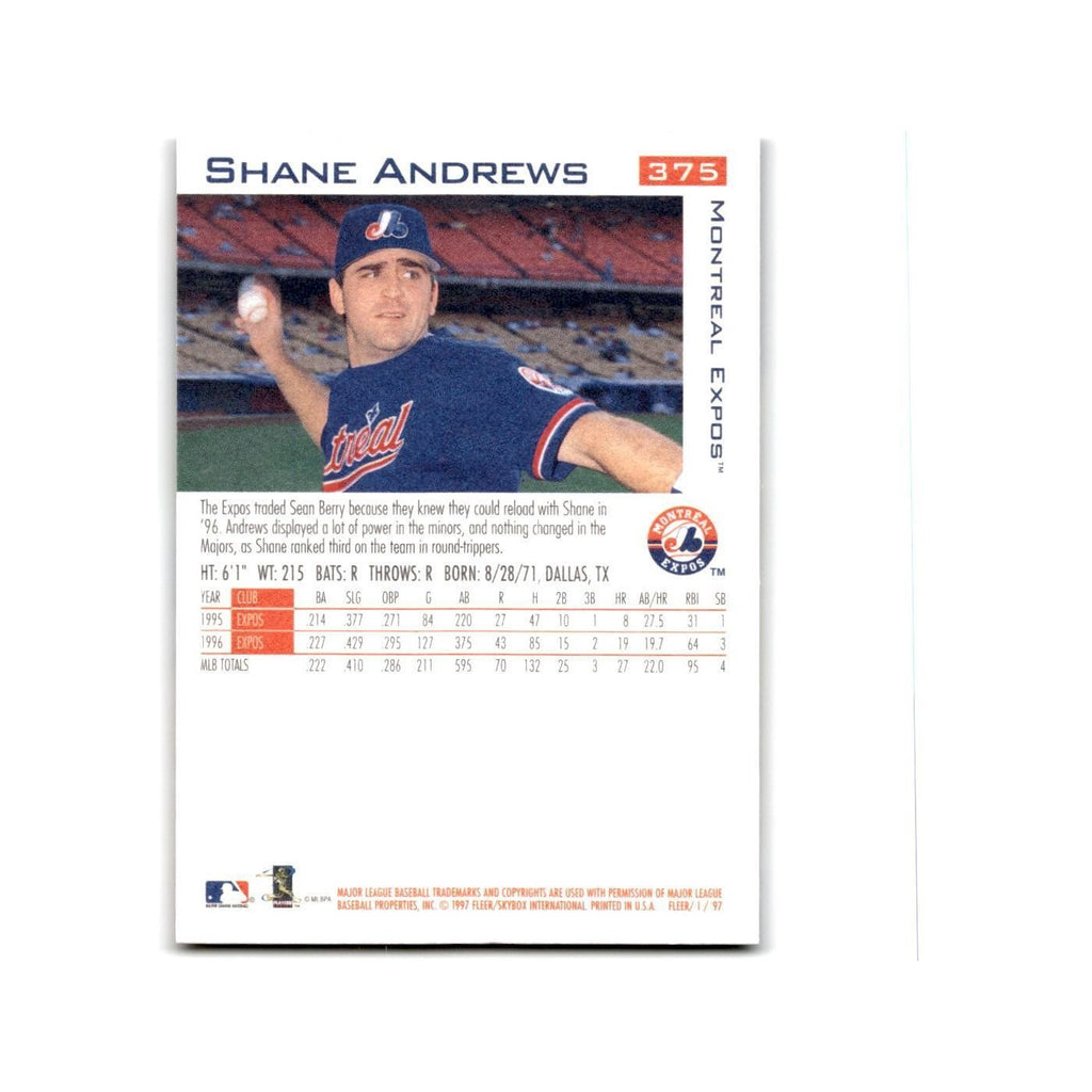 Shane Andrews 1997 Fleer #375 Montreal Expos Baseball Card NM