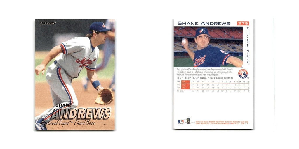 Shane Andrews 1997 Fleer #375 Montreal Expos Baseball Card NM