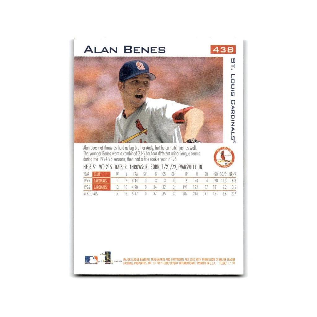 Alan Benes 1997 Fleer #438 St. Louis Cardinals Baseball Card NM