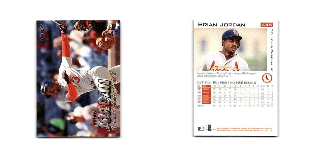 Brian Jordan 1997 Fleer #445 St. Louis Cardinals Baseball Card NM