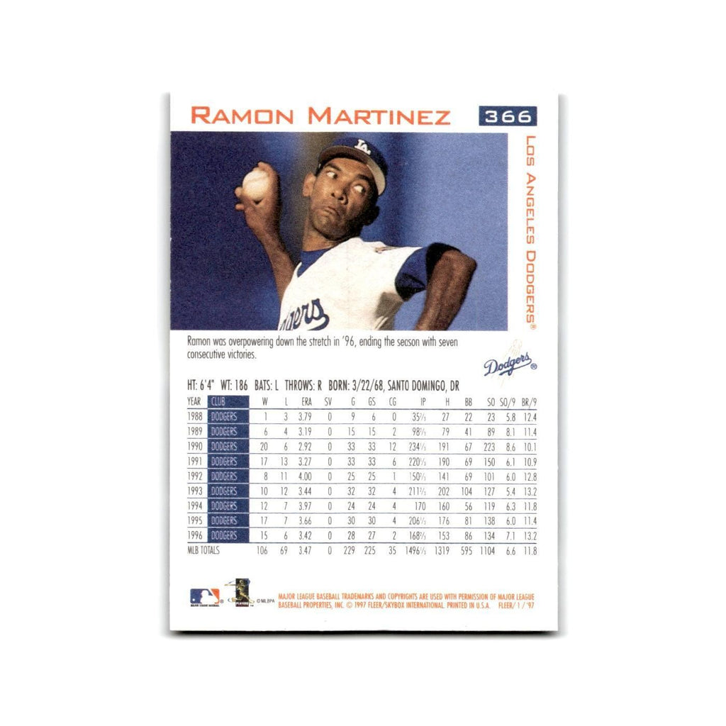 Ramon Martinez 1997 Fleer #366 Los Angeles Dodgers Baseball Card NM