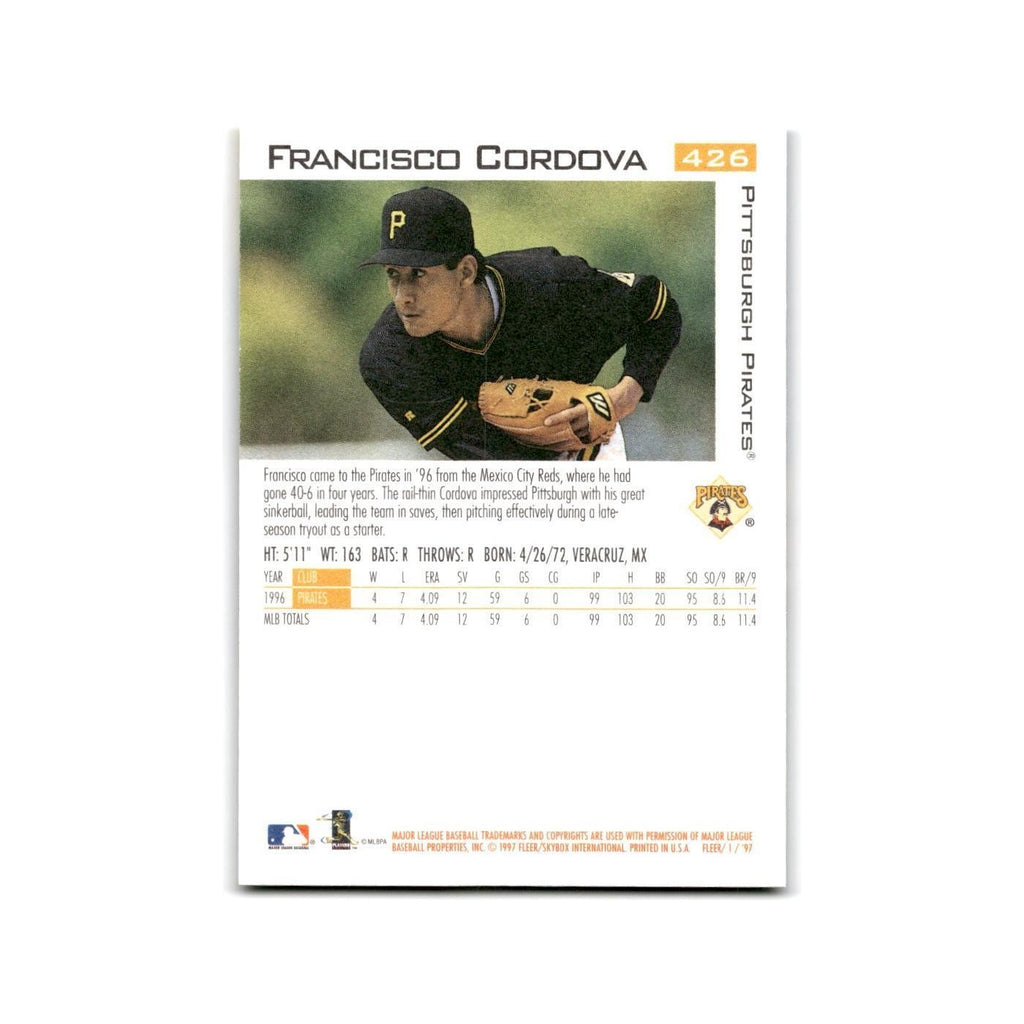 Francisco Cordova 1997 Fleer #426 Pittsburgh Pirates Baseball Card NM