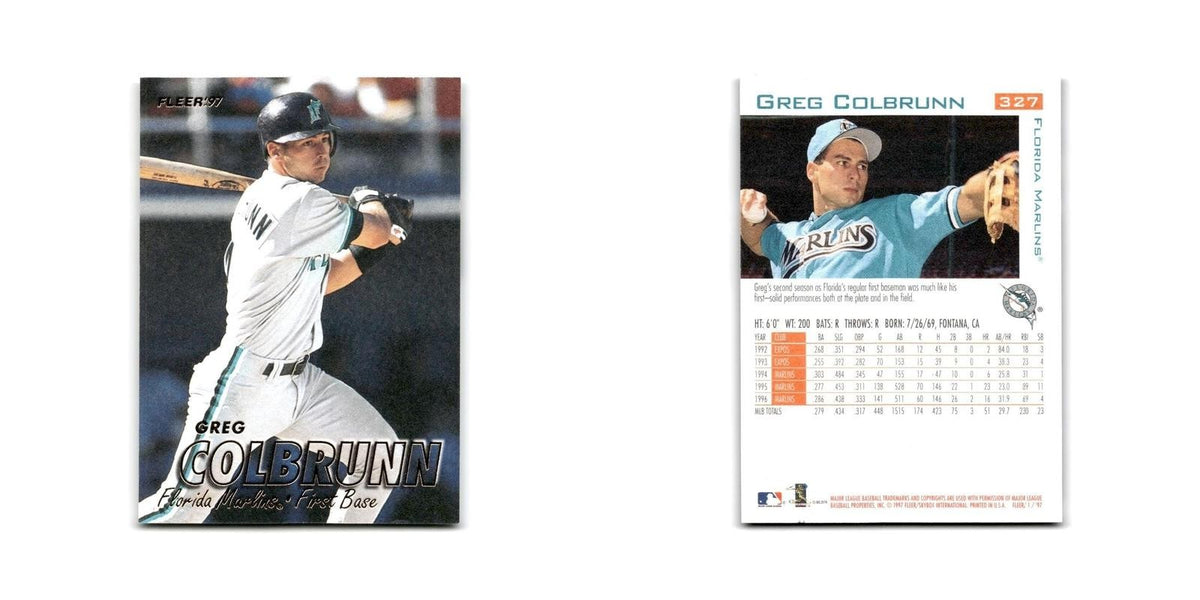 Greg Colbrunn 1997 Fleer #327 Florida Marlins Baseball Card NM