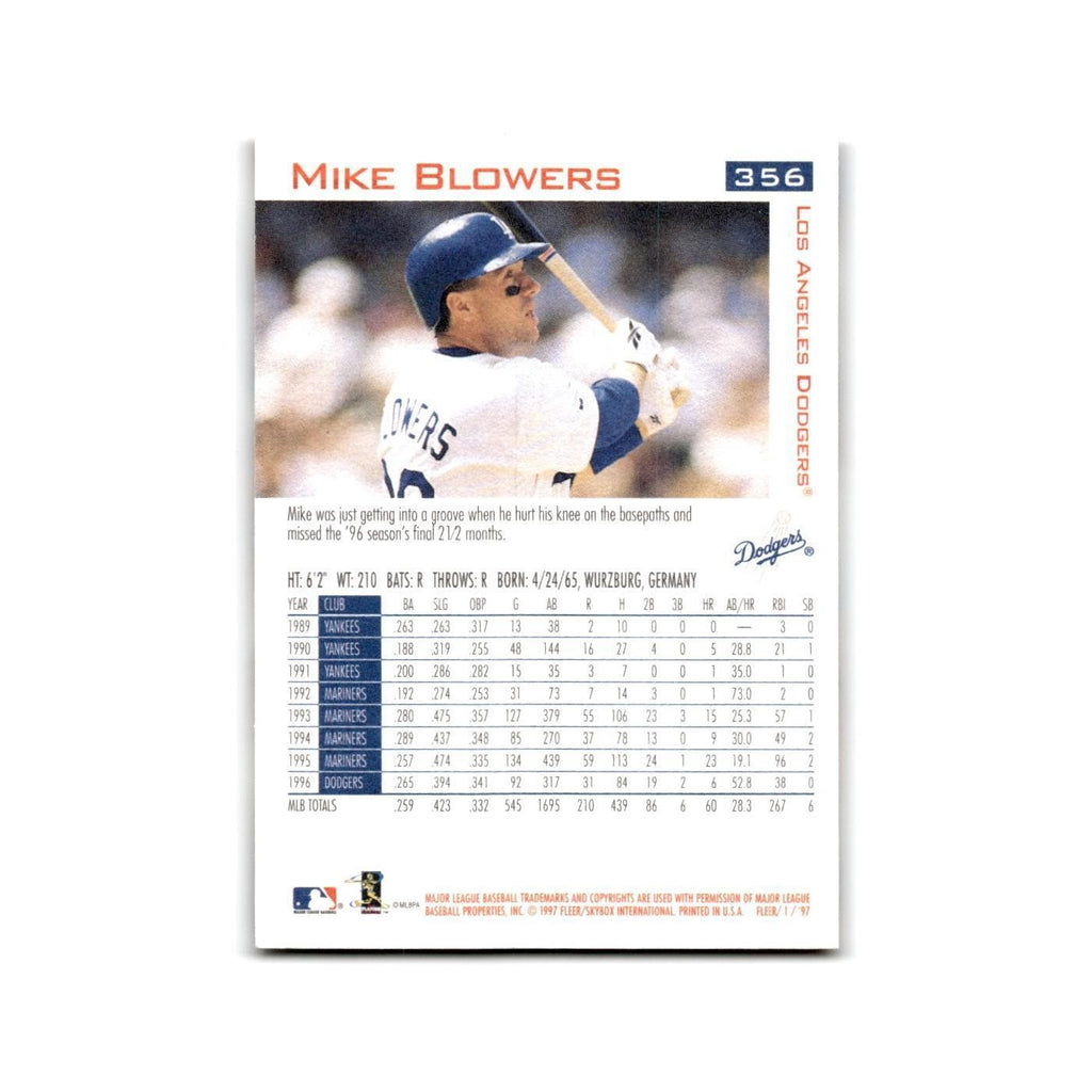 Mike Blowers 1997 Fleer #356 Los Angeles Dodgers Baseball Card NM