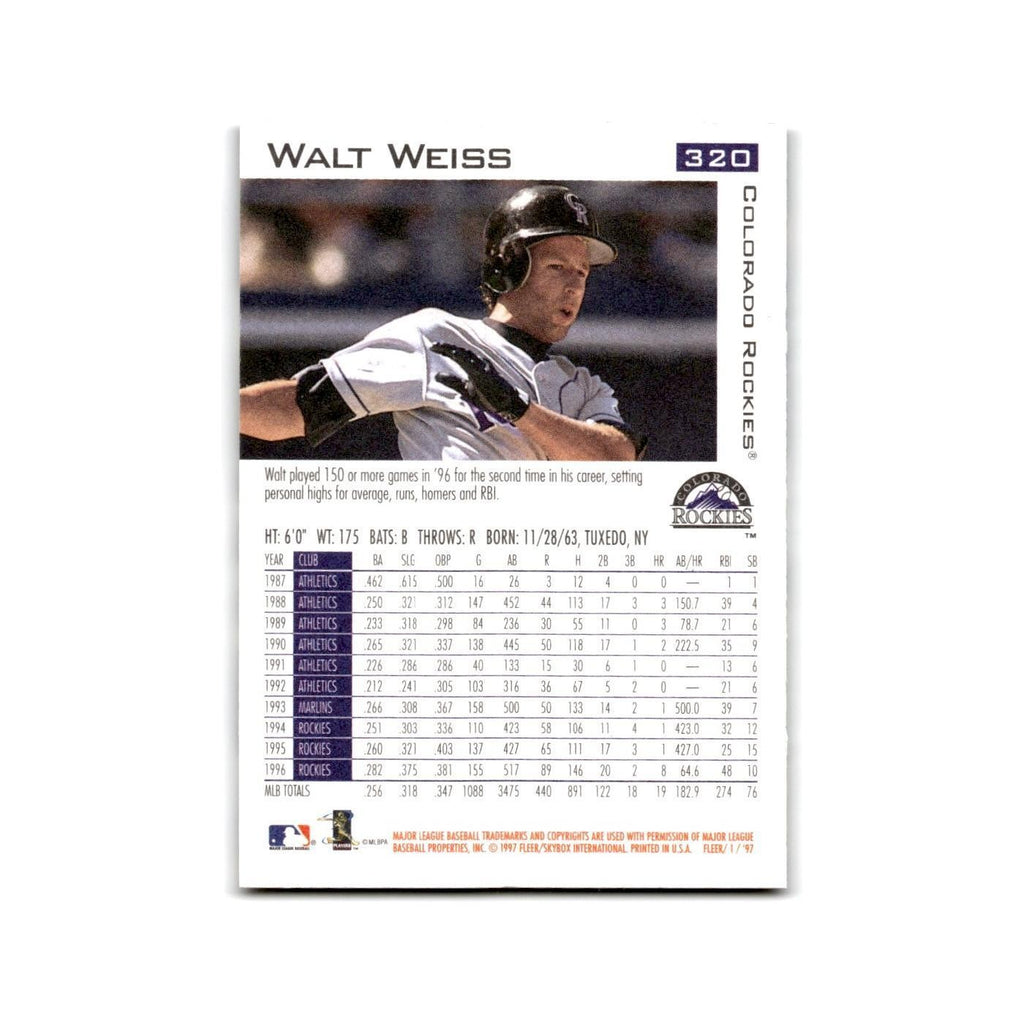 Walt Weiss 1997 Fleer #320 Colorado Rockies Baseball Card NM