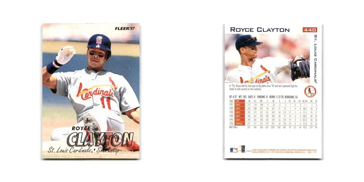 Royce Clayton 1997 Fleer #440 St. Louis Cardinals Baseball Card NM